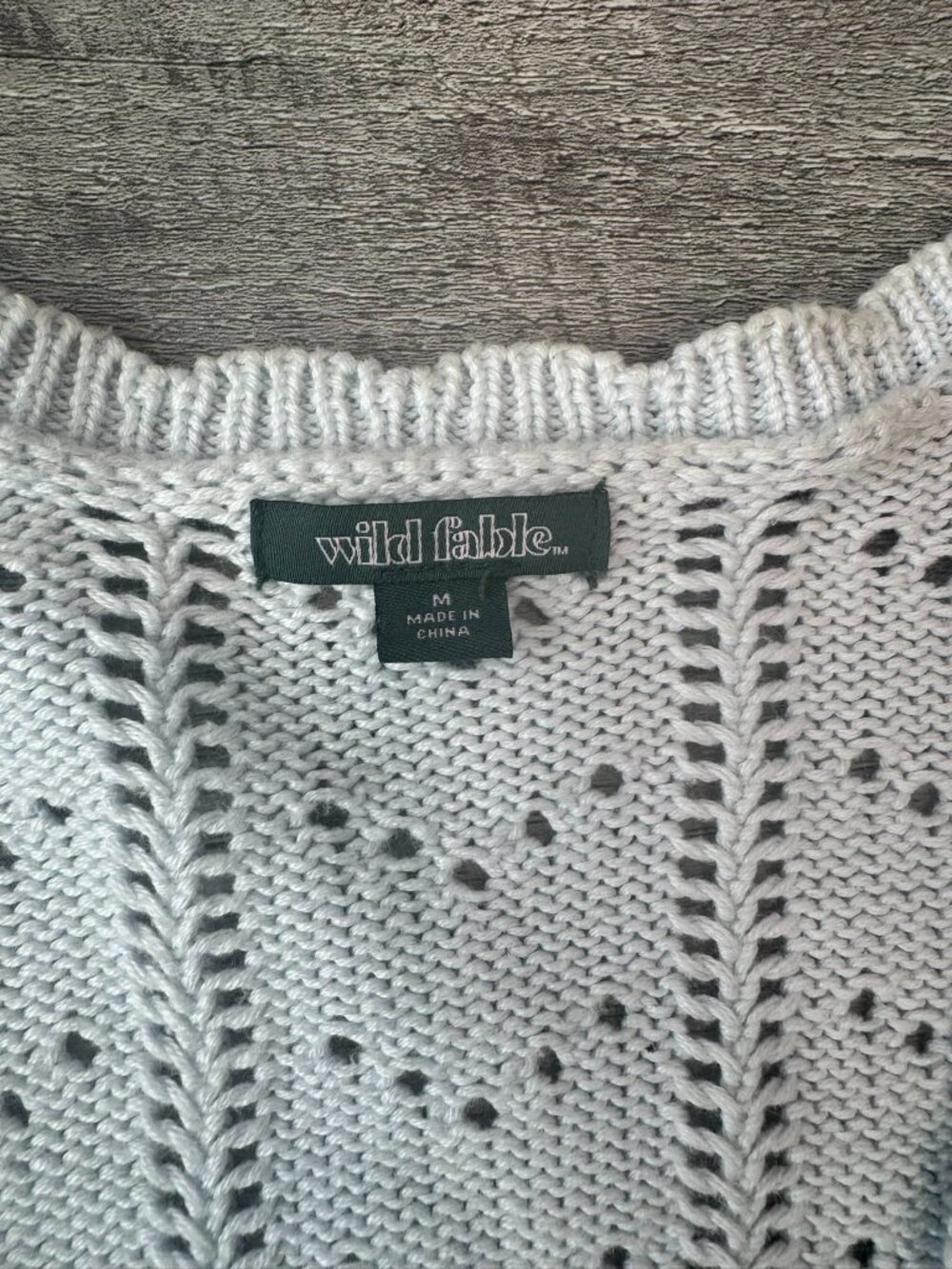 Wild Fable blue floral embroidered crop sweater set cottagecore size medium J26 - Picture 6 of 14